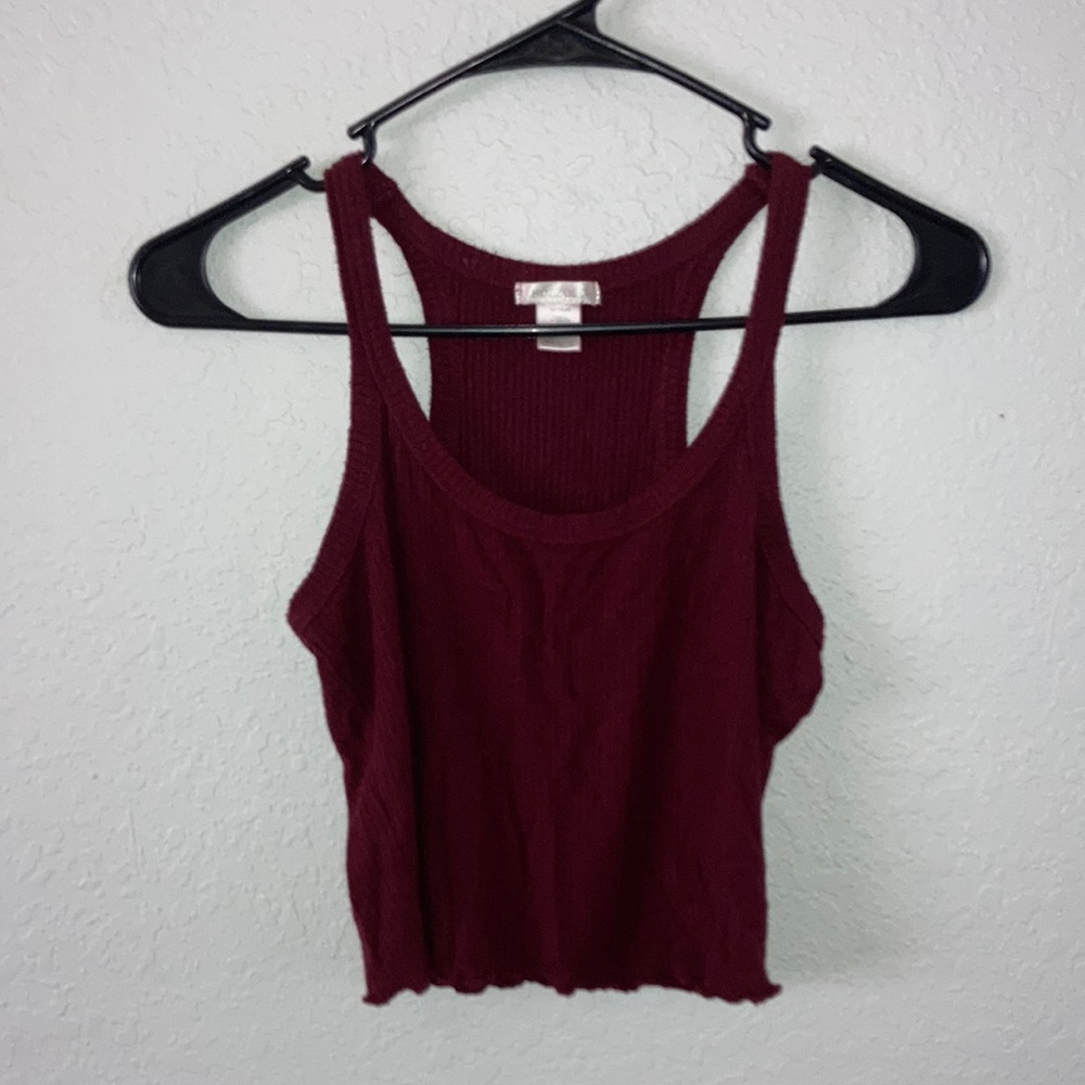 Burgundy tank crop